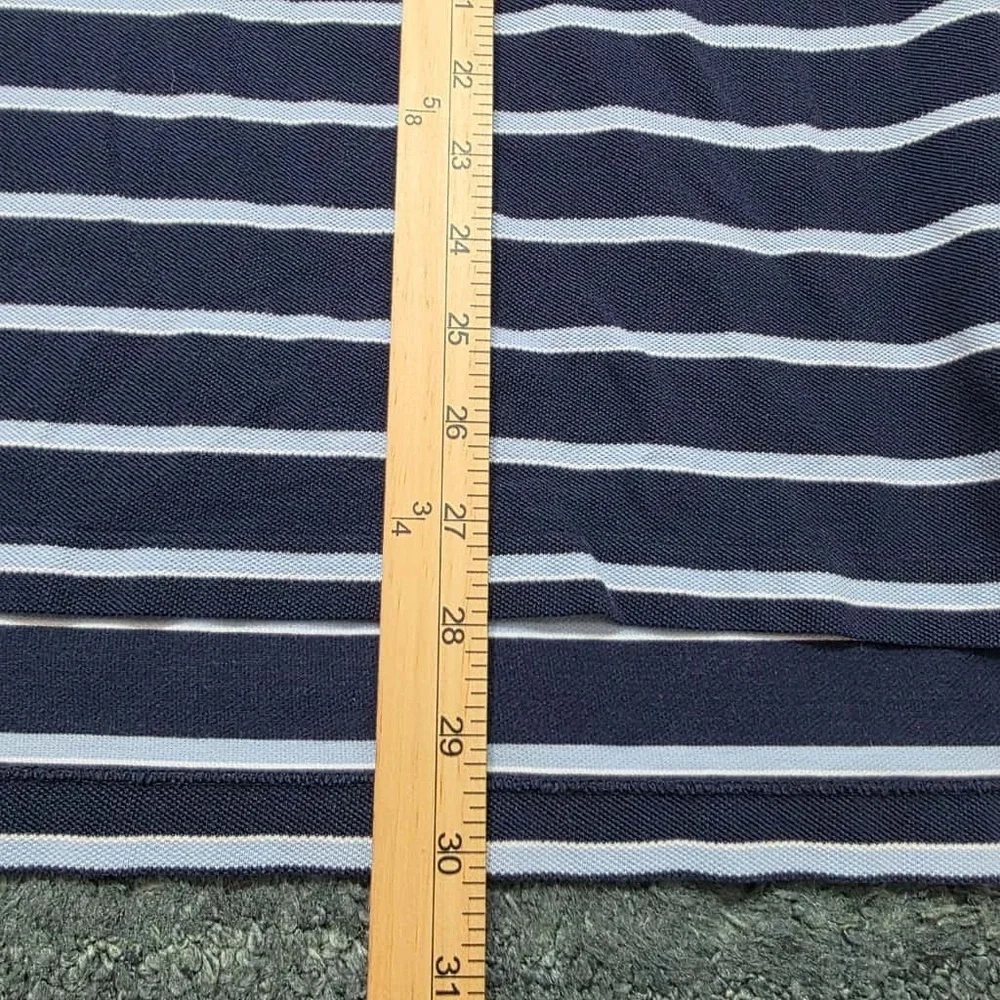 Polo Ralph Lauren XL Navy White Stripe Classic Fit Cotton Polo USA Made